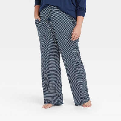 F1rst Rate Womens Comfy Light Weight Loose Striped Palazzo Pj Lounge Pants
