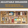 21-Piece Bamboo Drawer Organizer Set – Multi-Use Divider Bins for Kitchen, Bathroom, Office, and Makeup Storage, Natural - 4 of 4