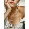 18k Gold Chain Link Necklace - HTUTWOO™ for Women, Baroque Pearl/Compass Pendant Necklace - 3 of 4
