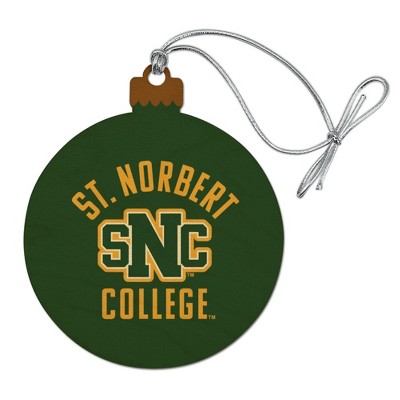 St. Norbert College Green Knights Logo Wood Christmas Tree Holiday Ornament