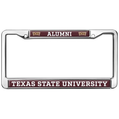 Texas State University Alumni Logo Full Size Standard License Plate Metal Frame