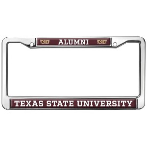 Texas State University Alumni Logo Full Size Standard License Plate Metal Frame - 1 of 4
