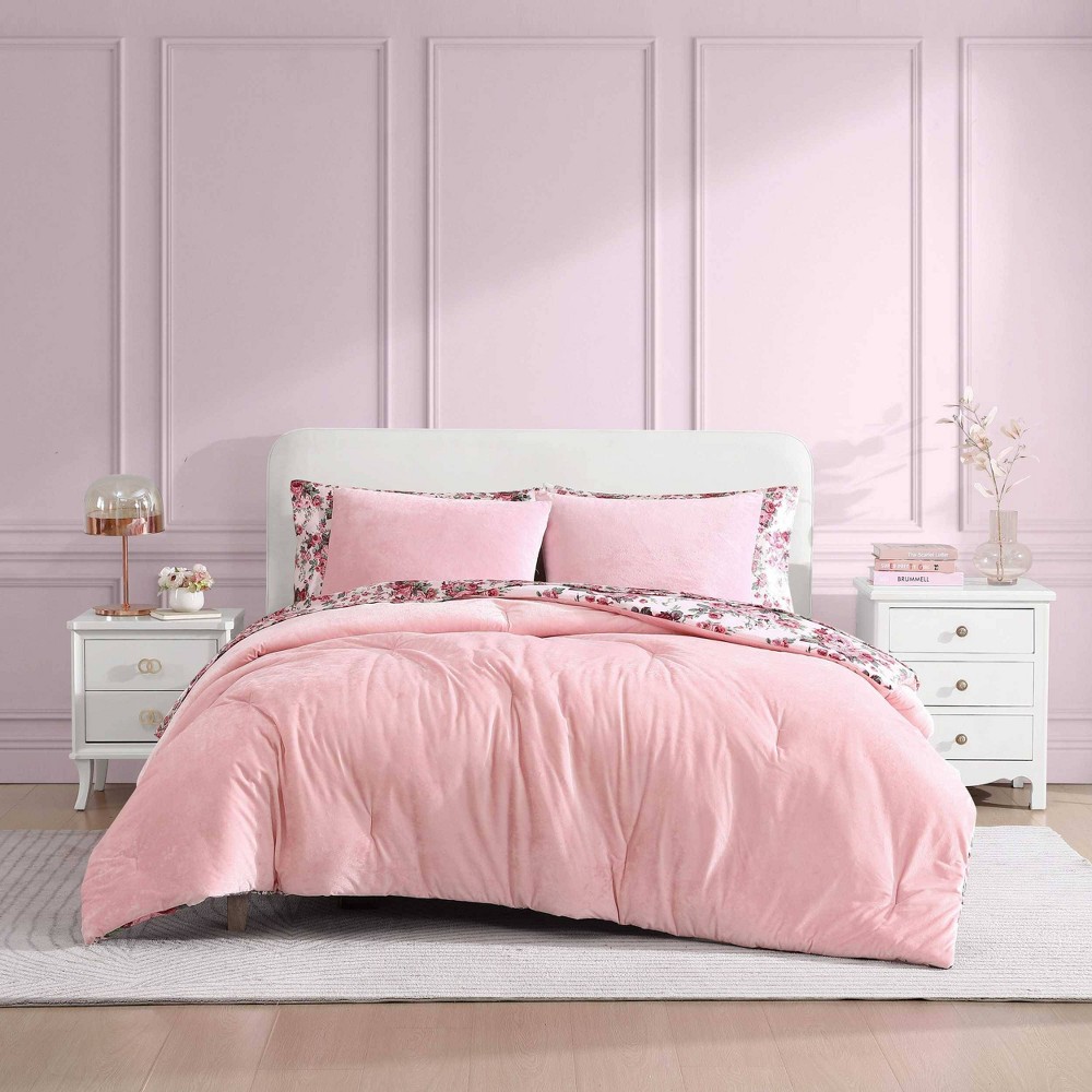 Photos - Bed Linen Betseyville Twin Velvet Duvet Cover Set Pink