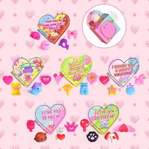 Fun Little Toys Valentine Mochi Squishies with Heart Box, Stress Relief Fidget Toys, Party Favors for Kids - 1 of 4