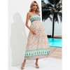 Maternity Sleeveless Smocked Dress Summer Casual Strapless Floral Tube Top Maxi Dress Photoshoot Baby Shower - 2 of 4