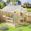 Walk-In Greenhouse for Outdoors, Large Aluminum Frame with Sealed Card Slot Polycarbonate Panels & Roof Vent Ideal for Garden Backyard - 3 of 4