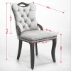 French Vintage Dining Chair Set of 2 with Tufted Velvet,Solid Wood Handles and Copper Nail Trim for Dining Room Living Room-Baofuwish - 4 of 4
