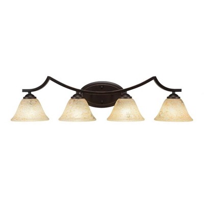 Toltec Lighting Zilo 4 - Light Vanity in  Dark Granite with 7" Italian Marble Shade