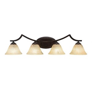 Toltec Lighting Zilo 4 - Light Vanity in  Dark Granite with 7" Italian Marble Shade - 1 of 1