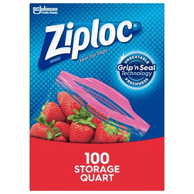 Photo 1 of Ziploc Storage Quart Bags with Grip &#39;n Seal Technology - 100ct