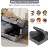 U-Shaped Modular Sofa with Storage Lounge Chair, 6-Seater Oversized Sofa with USB Interface - ModernLuxe - 4 of 4