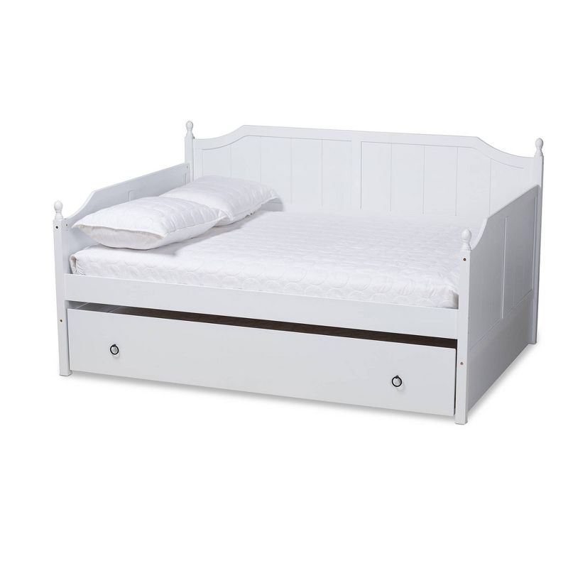 Full Millie Wood Daybed with Trundle White - Baxton Studio, 1 of 11