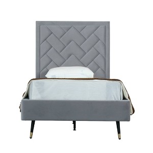 Manhattan Comfort Crosby Modern Velvet Upholstered Bed - 1 of 4