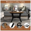 COWLOWN Black Table Legs 32inch Wood Round Coffee Table for Living Room, Walnut Top - 2 of 4
