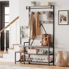 GustoWave Hall Tree with Bench and Shoe Storage Parent-Child Coat Rack Shoe Bench Coat Tree Entryway Organizer with Shoe Rack, Storage Cubbies, Hooks - 2 of 4