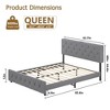 OLRIK Full Bed Frame with Charging Station Wooden Platform with Adjustable Headboard Noise Free, No Box Spring Needed, Easy Assembly,Light Grey - 2 of 4
