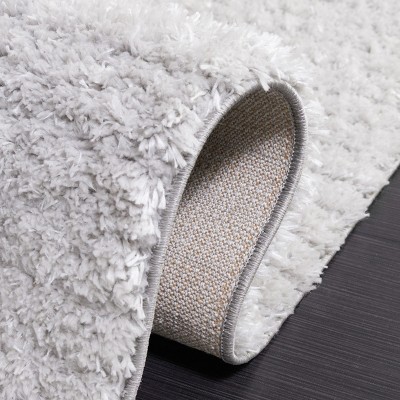 Light Grey Washable Shag Area Rug, 4' x 6'