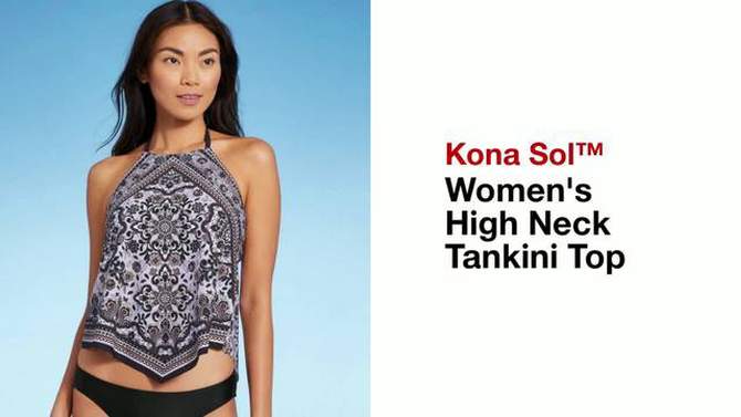 Women's High Neck Tankini Top - Kona Sol™, 2 of 12, play video