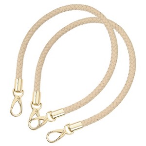 Unique Bargains PU Leather Braided Replacement Metal Buckles Purse Strap 2 Pcs - 1 of 4