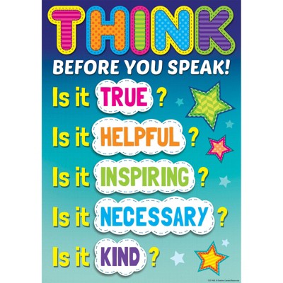 Teacher Created Resources Think Before You Speak Positive Poster : Target