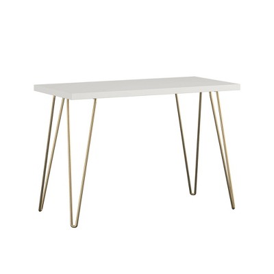 Target white desk with shop gold legs