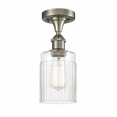Hadley - 1 Light Semi-Flush Mount In Art Deco Style-13 Inches Tall and 4.5 Inches Wide