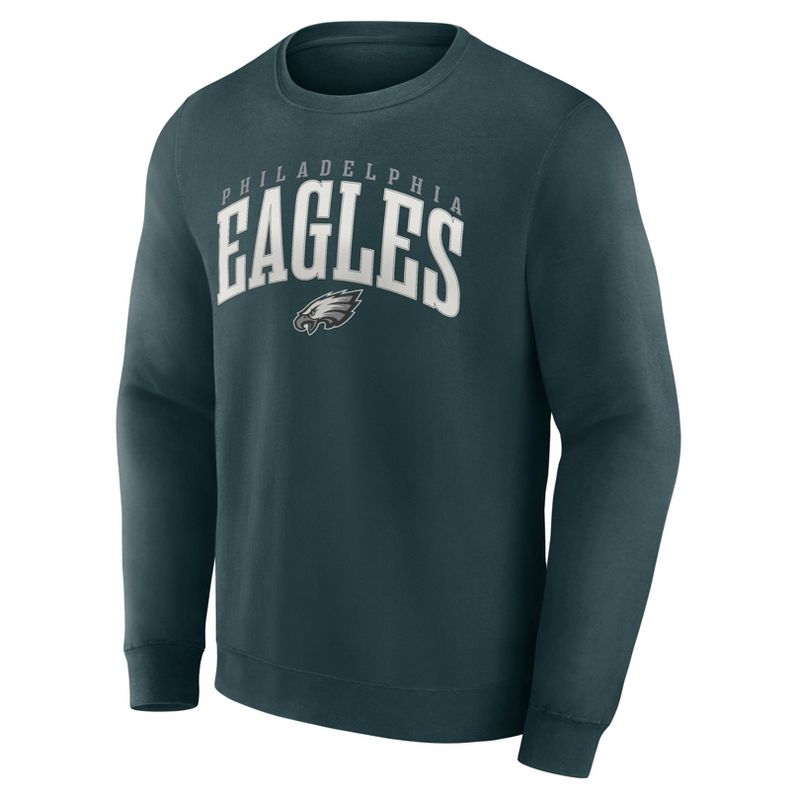 NFL Philadelphia Eagles Men&#39;s Varsity Letter Long Sleeve Crew Fleece Sweatshirt, 2 of 4