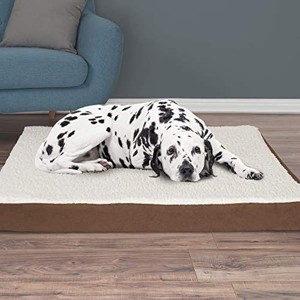 PETMAKER Dog Bed - Egg Crate Style Bamboo Charcoal Infused Foam Pet Bed with Plush Cover - 44x35-Inch Dog Bed for Large Dogs up to 100lbs by (Brown) - 1 of 1