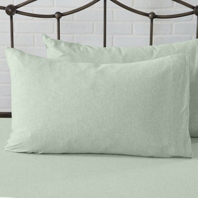 Heathered Aqua Twin Jersey Knit Cotton Blend Sheet Set