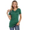 WhizMax Twisted V-Neck Asymmetrical Shoulder Short-Sleeve Top - 2 of 4
