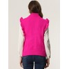 Allegra K Women's Ruffled Sleeve Mock Neck Casual Cable Knit Pullover Sweater Vest - 4 of 4