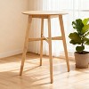Mid-Century Modern Round Bar Table – 42" High Bar Table with Tapered Legs for Kitchen, Dining Room or Home Bar, Natural Oak - 3 of 4