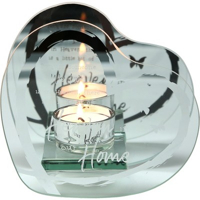 Pavilion Gift Company - Heaven in our Home - 5.5" x 5.25" Mirrored Glass Candle Holder - Candle Holders