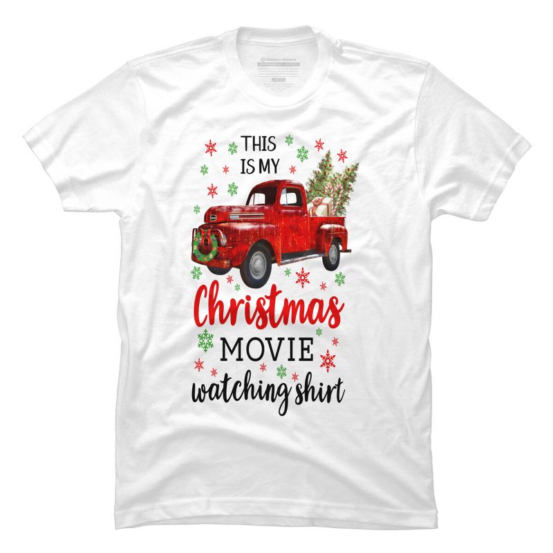 Men's Design By Humans This is My Christmas Movie Watching Shirt By CoffeeMomRepeat T-Shirt, 1 of 5