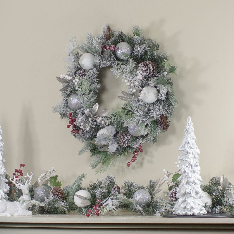 Northlight Frosted Cedar and Berries Artificial Christmas Wreath - 24-Inch, Unlit, 2 of 4