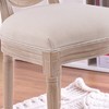 Mshliw Set of 2 French Style Linen Dining Chairs with Solid Wood Frame, Foam Cushion and Rattan Backrest, Accent Chairs for Dining Room - 4 of 4