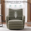 MOONMISS 360° Swivel Leisure Chair Fabric Striped Armrest Swivel Chair with sand-rimmed fabric and metal bracket for living room - 4 of 4