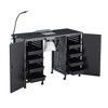 Manicure Table Nail Desk with 4 Drawers & Cabinet, Wheels & Wrist Rest, Spa Salon Beauty Home Wooden Technician Workstation Nail Art Equipment - 3 of 4
