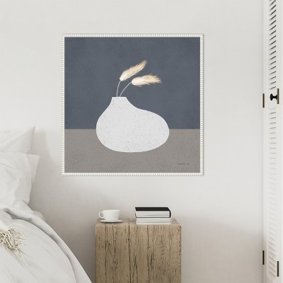 Sylvie Beaded White Framed Abstract Canvas Art Print