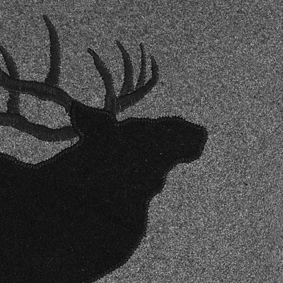 Charcoal Elk Embroidered Rectangular Throw Pillow