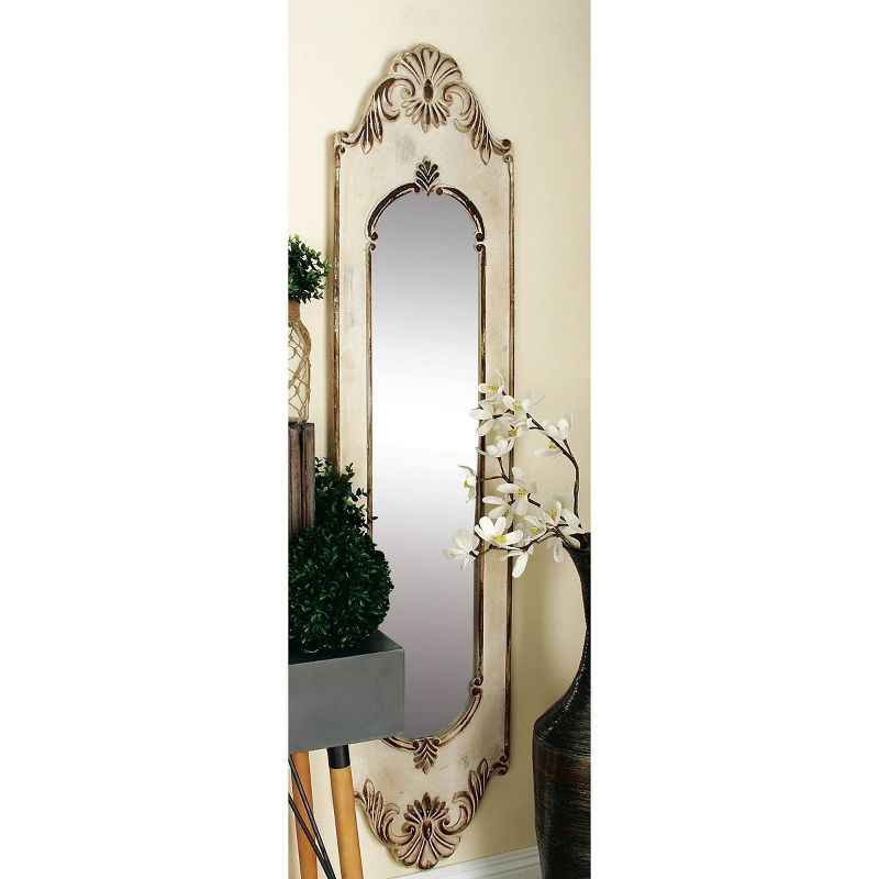 Wood Floral Arched Carved Wall Mirror White - Olivia &#38; May, 3 of 17
