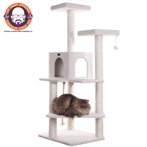 Armarkat Ivory 57" High Real Wood Cat Tree, Fleece Covered Cat Climber, B5701 - 1 of 4