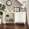 Kumasinova 59.44" SideBoard Cabinet,Modern Wood Sideboard Buffet Cabinet with 4 Doors & 2 Layer Storage Shelves for Living Room,Kitchen,White - 2 of 4