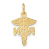 Black Bow Jewelry 14k Yellow Gold Diamond Cut RN Caduceus Charm - 3 of 4
