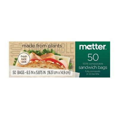 Matter 100% Compostable Sandwich Bags - 50ct