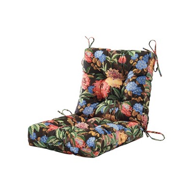 ARTPLAN Outdoor Chair Cushion,High Back Tufted Patio Cushion with Tie for Adirondack Rocker Chair,44"x21"x4",1 Count,Floral