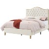 NicBex Queen Size Fleece Upholstered Platform Bed with Gold Wooden Feeet,Modern Bed Frame No Box Spring Needed - 2 of 4