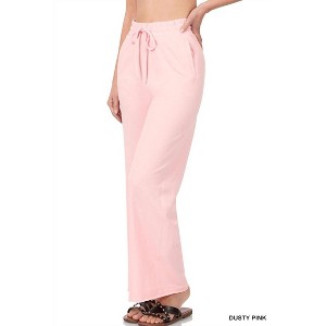 Women's French Terry Wide Leg Lounge Pants - ZENANA - 1 of 1