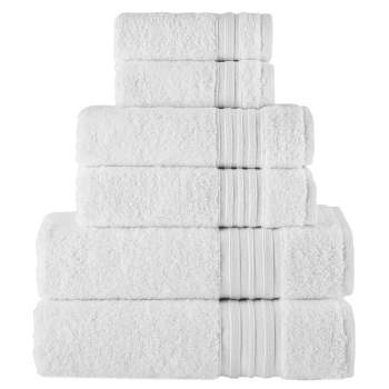 Cotton Craft 6 Piece Towel Set - 100% Cotton Soft Bathroom Towels - Absorbent Sculpted Jacquard Velour Decorative Towel - 550 GSM Luxury Guest Towel