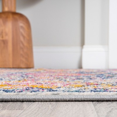 Multi-Color 4' x 6' Synthetic Stain-Resistant Area Rug